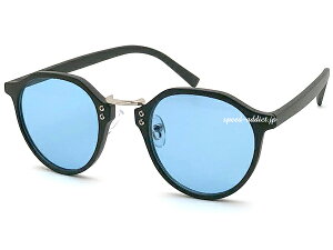 METAL BRIDGE CROWN PANTO BOSTON SUNGLASSi^ubWNEpg{XgTOXjBLACK/SILVER × LIGHT BLUE }bg Kl u[Y x[VbN NVJ g Xg[g 