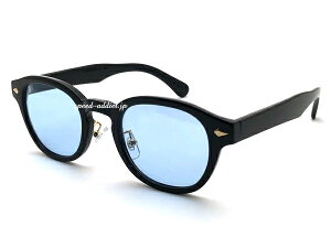 ANTI-FOG SQUARE BOSTON SUNGLASS(アンチフォグスクエアボストンサングラス)BLACK × LIGHT BLUE 黒ぶち ライトブルー カラーレンズ 曇り止め セルフレーム 四角 軽量 クラシカル アウトドア スポーツ 運