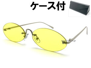 FLAT LENS OVAL SUNGLASSitbgYI[oTOXjSILVER × YELLOW + KlP[X BLACK Vo[FCG[F|bvhăW[osătFXCuC|Cg