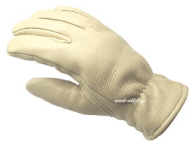 CHURCHILL GLOVE（チャーチルグローブ）CREAM クリーム色乳白色whiteホワイト裏地なし裏地無し鹿革鹿皮ディアスキン本革本皮防風防雨防春用夏用春夏用耐風耐雨定番バイク用手袋レザーグローブアメリカ製usaシンプル男性用メンズ男女兼用