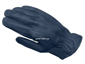 SULLIVAN GLOVE（サリバングローブ）SHORTY VINTAGE NAVY 紺ネイビー青ブルー裏地なし裏地無し鹿革鹿皮ディアスキン本革本皮春用夏用春夏用秋用定番バイク用手袋レザーグローブアメリカ製usa製シンプル男性用メンズ男女兼用ユニセックス