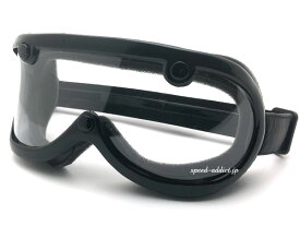 GREASER 60's VINTAGE GOGGLE LEATHER（グリーサー60sビンテージゴーグルレザー）1inch BLACK 黒ブラックバイクゴーグルモトクロスオフロードバイク用ライダー用オーシャンビートルmtxダストゴーグルハーレー防風防塵レース日本製国産