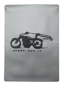 SPEED ADDICT 手書き風 車検証ケース（スピードアディクト） SILVER × BLACK 銀車検証入れ車検証ホルダー書類入れ自賠責保険証任意保険自動車保険収納カードケース名刺入れ小物入れサイドバッグキャリーケースリアボックスタンクバッグ