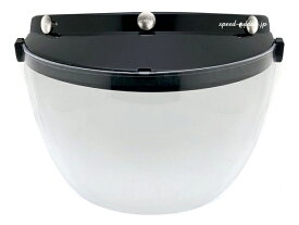 【楽天1位獲得】DIN MARKET RT-1N FLIP UP SHIELD（ディンマーケットRT-1Nフリップアップシールド）BLACK × CLEAR クリアー 透明 バイザー 開閉式 可動式 跳ね上げ式 はね上げ式 ラチェット式 スクリーン 汎用 bell ベル カスタム 500tx