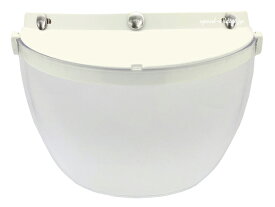【楽天1位獲得】DIN MARKET RT-1N FLIP UP SHIELD（ディンマーケットRT-1Nフリップアップシールド）IVORY × CLEAR クリアー 透明 バイザー 開閉式 可動式 跳ね上げ式 はね上げ式 ラチェット式 日本製 汎用 small baby buco スモールブコ