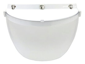 【楽天1位獲得】DIN MARKET RT-1N FLIP UP SHIELD（ディンマーケットRT-1Nフリップアップシールド）WHITE × CLEAR クリアー 透明 バイザー 開閉式 可動式 跳ね上げ式 はね上げ式 ラチェット式 日本製 汎用 small baby buco スモールブコ