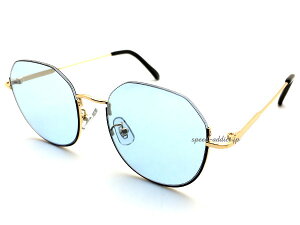 ySALE!!9/27(y)10܂ŁzUNDER RIM SUNGLASSiA_[TOXjGOLD/BLACK × LIGHT BLUE S[hubNCgu[YJ[YዾKl߂ˉt[n[ttiC