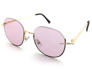 UNDER RIM SUNGLASS(アンダーリムサングラス)GOLD/BLACK × PINK ゴールド金ブラックピンクレンズカラーレンズ眼鏡メガネめがね下縁フレームハーフリム逆ナイロール小顔効果個性的小顔効果男女兼