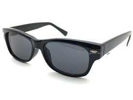 60's OLD SQUARE WELLINGTON SUNGLASS（60sオールドスクエアウェリントンサングラス）BLACK × SMOKE スモーク伊達メガネ黒縁めがねスクエア紫外線UVカット伊達メガネプラスチックだて眼鏡ユニセックス濃い色メンズレディースクラシック