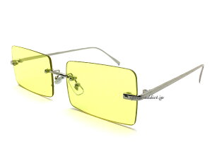 ySALE!!9/27(y)10܂ŁzFLAT LENS SQUARE SUNGLASSitbgYXNGATOXjSILVER × YELLOW Vo[CG[FɒBዾ߂˃KlTOXgJtANZT[p[e