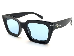 BIG SQUARE SUNGLASSirbOXNGATOXjBLACK × LIGHT BLUE ubNt[ԂCgu[FJ[YFt߂˃qbvzbvHIPHOPpNPUNK_eKlĂ߂˂