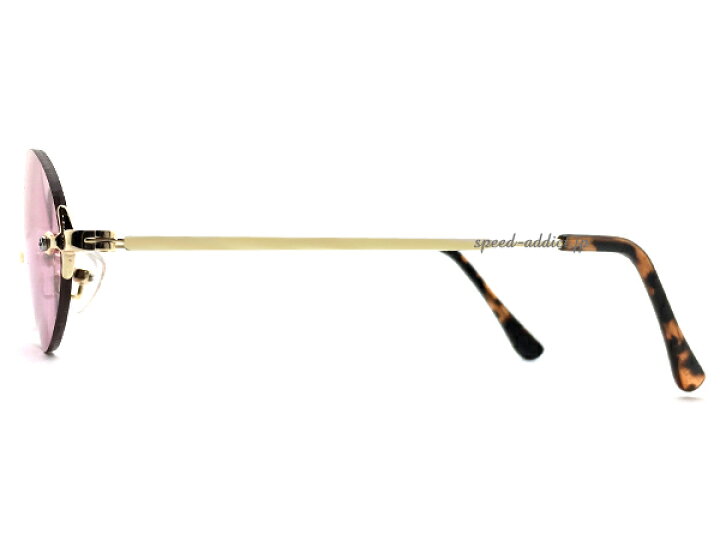 TWO POINT RIMLESS OVAL SUNGLASS(ツーポイントリムレスオーバルサングラス)GOLD × PINK ゴールド金色ピンク個性的カラーレンズイベント夏フェスライブ国内旅行海外旅行海プール楕円レンズかわいいアンティークスタイル日差し紫外線 SPEED ADDICT スケルトンサングラス サングラス 眼鏡 プール 海外 リゾート