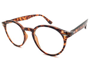 CLASSIC ROUND BOSTON SUNGLASS(クラシックラウンドボストンサングラス) べっ甲 × CLEAR デミべっこう柄セルフレームクリア透明レンズ丸めがね伊達眼鏡だてメガネアジアンフィットアイウェアuv対