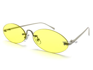 FLAT LENS OVAL SUNGLASSitbgYI[oTOXjSILVER × YELLOW Vo[FCG[F|bvhăW[osătFXCuC|CgXg[g