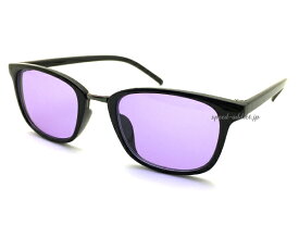 METAL COMBI SQUARE WELLINGTON SUNGLASS（メタルコンビスクエアウェリントンサングラス）BLACK/GUNMETAL × LIGHT PURPLE ブラック黒ライトパープル紫紫外線カットアイウェアクラシカル男女兼用ユニセックスカジュアルレトロ大人かわいい