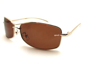 POLARIZED METAL NARROW SUNGLASS(偏光メタルナローサングラス)GOLD × 偏光BROWN ゴールド金色ブラウン茶偏光レンズアウトドア海ドライブ自転車運転ゴルフ釣りフィッシングマラソンジョギング登山