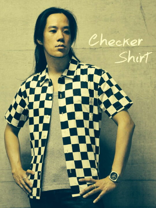 楽天市場】CHECKER SHIRT S/S（チェッカーシャツ半袖） 白黒市松模様 