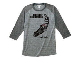 THE HELMET UNDERGROUND Raglan 3/4 Sleeves T-shirt（ヘルメットアンダーグラウンドラグラン3/4スリーブTシャツ）GRAY × BLACK ベースボールグレーブラック黒velvet underground&nicodensoデンソーイリジウムタフchampion spark plug