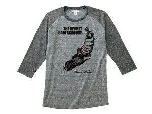 THE HELMET UNDERGROUND Raglan 3/4 Sleeves T-shirt�i�w�����b�g�A���_�[�O���E���h���O����3/4�X���[�uT�V���c�jGRAY × BLACK �x�[�X�{�[���O���[�u���b�N��velvet underground&nicodenso�f���\�[�C���W�E���^�tchamp