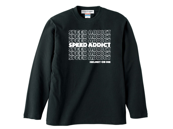 SPEED ADDICT… L/S T-shirt（スピードアディクトロングスリーブTシャツ）BLACK 長袖tシャツロンteett&coocean  beetleオーシャンビートル500-tx2500tx2ptrlacmtxshorty4strモモデザインmchalマックホールapolloアポロアメ
