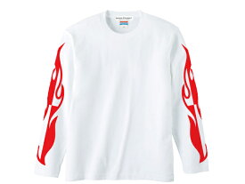 CHECKER FLAME L/S T-shirt（チェッカーフレームロングスリーブTシャツ）WHITE 長袖tシャツロンteeチェックチェッカーフラッグ炎フレームスファイヤーパターンファイアーvansバンズ袖プリントhot rodホットロッドエドロスラットフィンク