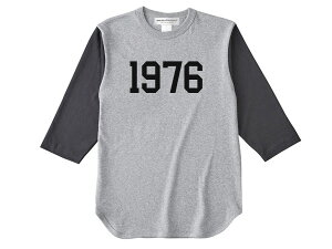 1976 3/4 Sleeves T-shirt�i3/4�X���[�uT�V���c�jGRAY × BLACK �ۃO���[ �A�����J����200���N�L�O liberty ���o�e�B ���^�����O �i���o�����O ���� 1976�N ���a51�N usa 70s �J���b�W���S ������ �o�C�J�[�t�@