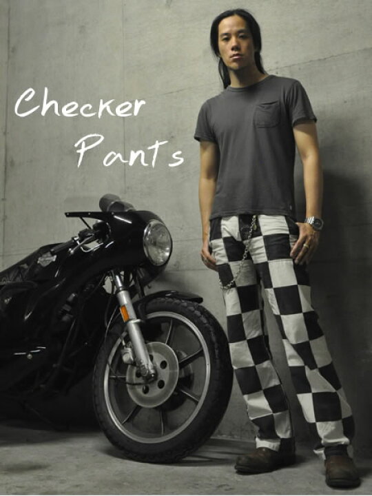 楽天市場】CHECKER PANTS（チェッカーパンツ）WHITE × BLACK ベイカー  