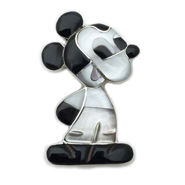 Paula Leekity Brooch Pendant top Mickey Mouse（ポーラ リーキティ ブローチ・ペンダントトップ  ミッキーマウス） indian  jewelryネックレス首飾りニードルピン銀全身disneyclassicウォルトディズニークラシック白黒モノクロームレトロ |