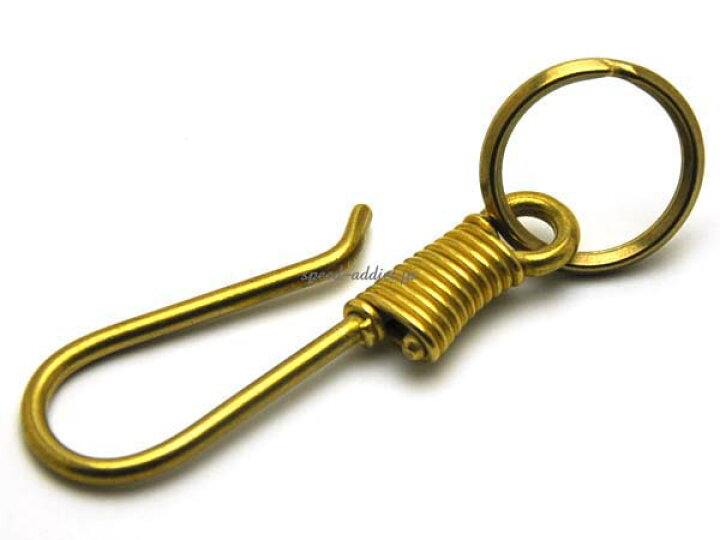 楽天市場 真鍮無垢 鋳物 巻き釣り針 Key Hook Brassブラス無垢イモノ巻き釣り針キーフック キーホルダーキーカラビナ金具金属製カギ格好いい渋い古着ストリートシンプルカジュアルリングベルトループアンティークロック Speed Addict