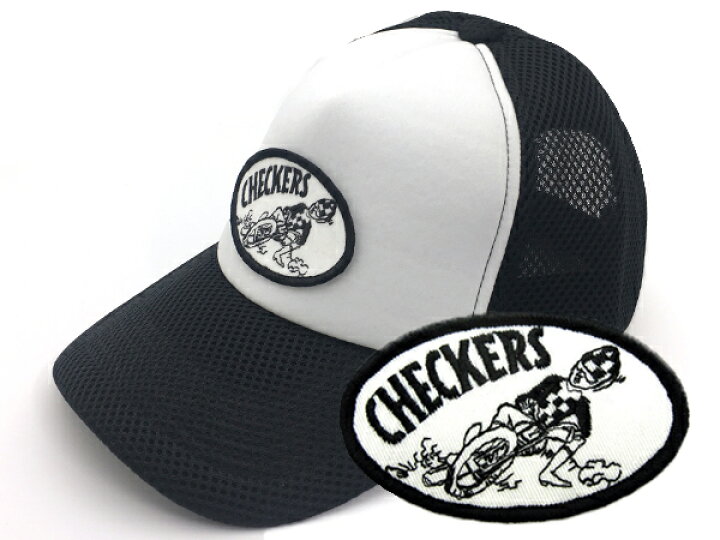 楽天市場 Mesh Cap Checkers メッシュキャップチェッカーズ 帽子アメカジストリートカジュアルマスコットキャラクターロゴモーターサイクルusaオートバイ自動二輪車白黒市松模様チェック古着モトクロスダートトラック英車 Speed Addict