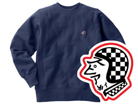 Champion Reverse Weave TYPE SPEED ADDICT TRADE MARK SWEAT（チャンピオンリバースウィーブタイプスピードアディクトトレードマークスウェット）NAVY ネイビー紺ブルー青タグトレーナー裏起毛クルーネックワンポイントロゴ刺繍ランタグ