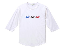 3スピードアディクト Raglan 3/4 Sleeves T-shirt（3SPEED ADDICTラグラン3/4スリーブTシャツ）WHITE 白七分袖世界最速のインディアンモトサイクルindian motocycleボンネビルソルトフラッツドラッグレースnascarマン島ttレースmoto gp