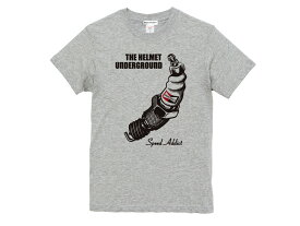 THE HELMET UNDERGROUND T-shirt（ヘルメットアンダーグラウンドTシャツ）GRAY ビンテージヴィンテージ装飾用スモールジェットbellベルbucoブコshoeiショウエイaraiアライsimpsonシンプソン立花shmmomodesignモモ