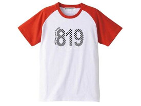 819 Raglan T-shirt（819ラグランTシャツ）WHITE × RED 白赤チェック柄バイカーファッションバイクウェアカフェレーサーmodsモッズvespaヴェスパtriumphトライアンフnortonノートン英車英国車国産車アメカジ古着