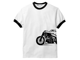 スピードアディクト サイドプリント Ringer T-shirt（SPEED ADDICT サイドプリントリンガーTシャツ）trimトリムteevincent black shadowヴィンセントブラックシャドウ旧車サニトラハコスカトライアンフノートンhondakawasakiyamahasuzuki