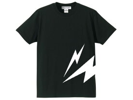 LIGHTNING BOLT サイドプリント T-shirt（ライトニングボルトサイドプリントTシャツ）BLACK 稲妻雷カミナリ族暴走族国産旧車會hot roded rothrat finkvon dutchtatooサンダーボルトサンダーヘッダーショベルヘッドxr750xlchxlhアメカジ