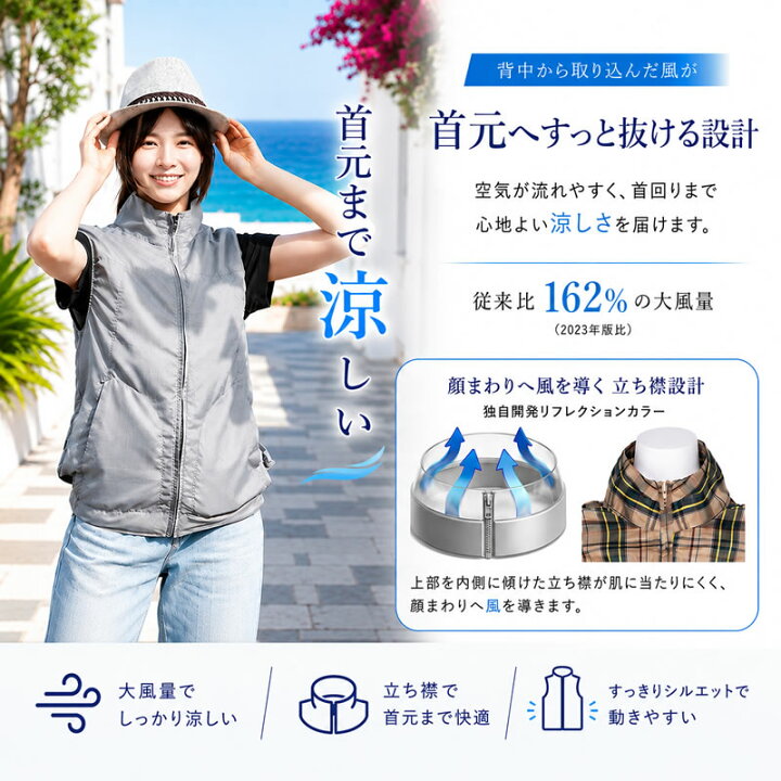 楽天市場】空調ベスト レディース ファン付きベスト 空調ウェア スリム 