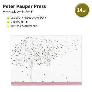 yő1400~OFFN[|zs[^[pEp[vX n[g̖؂̃J[h   Peter Pauper Press Tree of Hearts Note Cards O[eBOJ[h ^[Zbg 莆