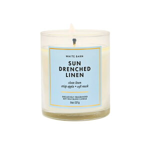 �o�X�A���h�{�f�B���[�N�X �T���h�����`�h���l�� �V���O���E�B�b�N�L�����h�� 227g Bath & Body Works Sun Drenched Linen Single Wick Candle 8 oz / 227 g �y�����񂹏��i�z