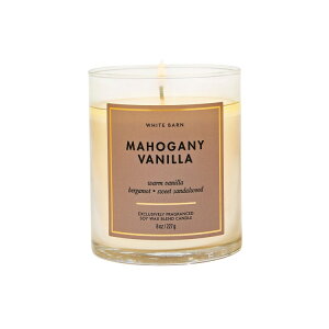 �o�X�A���h�{�f�B���[�N�X �}�z�K�j�[�o�j�� �V���O���E�B�b�N�L�����h�� 227g Bath & Body Works Mahogany Vanilla Single Wick Candle 8 oz / 227 g �y�����񂹏��i�z
