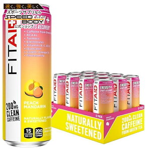 yő1400~OFFN[|zFITAID ENERGY s[`}_ 12 IX (12 pbN) LifeAid: FitAid Energy Peach Mandarin (12/12oz) y񂹏izy킹Ĕz