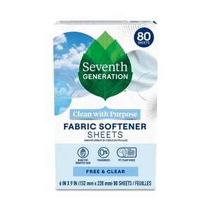 �Z�u���X�W�F�l���[�V���� �t���[���N���A �V�R�_��܃V�[�g 80���� Seventh Generation Free & Clear Natural Fabric Softener Sheets 80 count �y�����񂹏��i�z