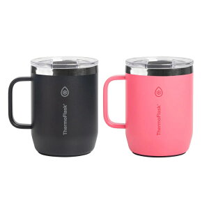 �y�A�����J�R�X�g�R�i�zThermoFlask �h�����N�E�F�A �f�M�R�[�q�[�}�O �n���h���t�� ��340g �s���N ThermoFlask Drinkware Insulated Coffee Mug with Handle, 12oz Pink �y�����񂹏��i�z�y���킹�Ĕ��������z
