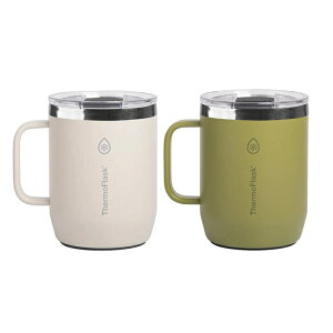 �y�A�����J�R�X�g�R�i�zThermoFlask �h�����N�E�F�A �f�M�R�[�q�[�}�O �n���h���t�� ��340g �z���C�g ThermoFlask Drinkware Insulated Coffee Mug with Handle, 12oz White �y�����񂹏��i�z�y���킹�Ĕ��������z