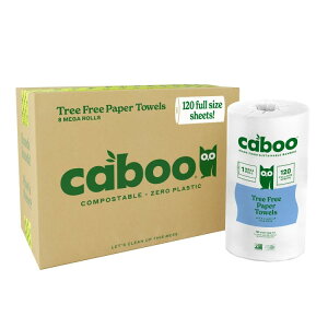�y�A�����J�R�X�g�R�i�zCaboo �|���y�[�p�[�^�I�� 2�w 120�� 8���[�� Caboo Bamboo Paper Towels, 2-ply, 120 Sheets, 8 Rolls �y�����񂹏��i�z�y���킹�Ĕ��������z
