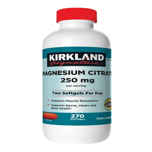 �y�A�����J�R�X�g�R�i�z�J�[�N�����h�V�O�l�`���[ �}�O�l�V�E���N�G���_�� 250mg�A�\�t�g�W�F�� 270 �� Kirkland Signature Magnesium Citrate 250mg, 270 Softgels�y�����񂹏��i�z�y���킹�Ĕ��������z