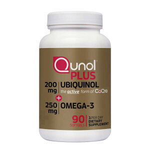�y�A�����J�R�X�g�R�i�zQunol Plus CoQ10 ���r�L�m�[�� 200 mg�A�I���K 3 �z���A�\�t�g�W�F�� 90 �� Qunol Plus CoQ10 Ubiquinol 200 mg. with Omega-3, 90 Softgels�y�����񂹏��i�z�y���킹�Ĕ��������z