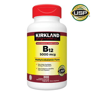�y�A�����J�R�X�g�R�i�z�J�[�N�����h�V�O�l�`���[ �N�C�b�N�f�B�]���u B-12 5000 mcg�A300�� Kirkland Signature Quick Dissolve B-12 5000 mcg 300 Tablets�y�����񂹏��i�z�y���킹�Ĕ��������z