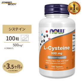ナウフーズ L-システイン サプリメント 500mg 100粒 NOW Foods L-Cysteine 紫外線 美容 アミノ酸 約30～100日分