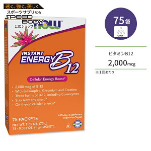 �i�E�t�[�Y�C���X�^���g�G�l���M�[ B-12 2,000mcg 75�� NOW Foods�r�^�~��B � ���� �p�E�_�[B-12 INSTANT ENERGY PACKETS 75 / BOX